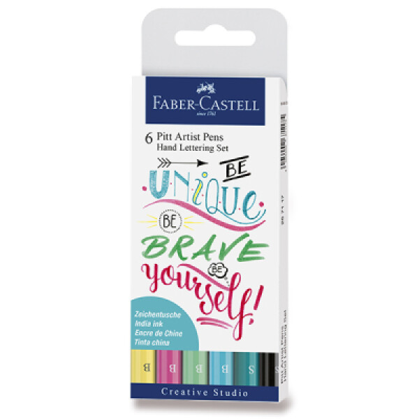 Faber - Castell Popisovač Pitt Artist Pen Handlettering - pastelová sada 6 ks