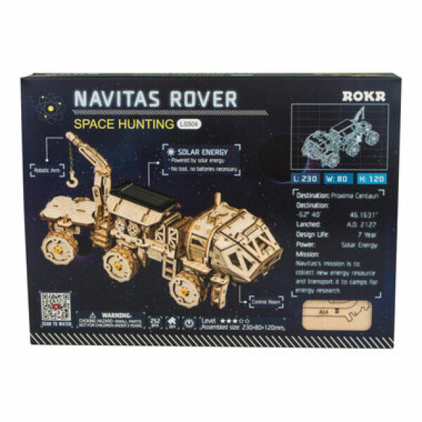 ROBOTIME Rokr 3D dřevěné puzzle Planetární vozítko Navitas Rover na solární pohon 252 ks