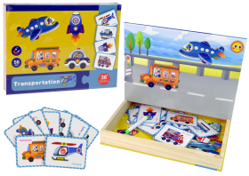 Mamido Magnetické puzzle Dopravní puzzle karty