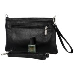 Módní dámská kožená mini crossbody kabelka Kaliopi, černá