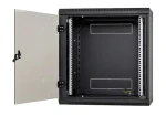 Triton 19" rozvaděč jednodílný 6U/600x395mm černý / Rozvaděč / Nástěnné / Celoskleněné dveře / IP30 (RBA-06-AS4-BAX-A1)