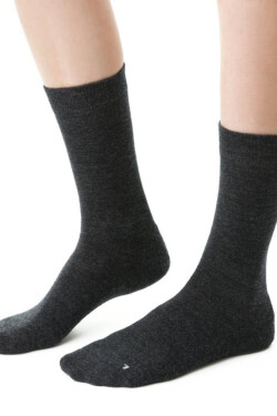 SKARPETY DAMSKIE PÓŁFROTTE MERINO WOOL 130 grafitová melanž 38-40