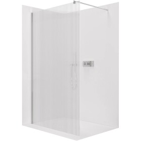 CERANO Sprchová zástěna Walk-in Onyx Round L/P - 8 mm - kulatá vzpěra - chrom, rýhované sklo - 90x200 cm