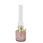 Strömshaga Petrolejová lampa Elvira Ash Pink Small, růžová barva, sklo