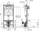 ALCADRAIN Sádromodul - předstěnový instalační systém bez tlačítka + WC MEXEN LENA ČERNÁ Rimless + SEDÁTKO AM101/1120 X ME01