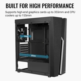 Aerocool Bolt černá / PC skříň / ATX / RGB LED / 1x USB 3.2 Gen1 / 2x USB 2.0 / Bez zdroje / průhledná bočnice (Bolt-A-BK-v1)