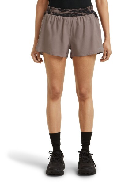 Dámské merino kraťasy ICEBREAKER Wmns 125 ZoneKnit Speed 3" Shorts, Porcini/Black/Aop velikost: XL