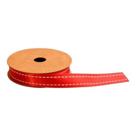 Det Gamle Apotek Dekorativní stuha Stribes Red 1,5 cm – 5 m, červená barva, textil