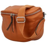 Stylová dámská koženková kabelko-ledvinka Ergitta new, hnědá