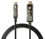Nedis Aktivní optický kabel USB-C - HDMI 30 m černá / Kabel adaptérový / 4K 60Hz / 18 Gbps (CCBG6410BK300)