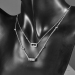 Dvojitý ocelový náhrdelník Alain - chirurgická ocel, Stříbrná 40 cm + 5 cm (prodloužení)