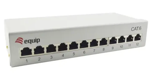 Equip / Patch panel / 12x RJ45 / Cat6 / stolní / 250MHz / bílá (227363)