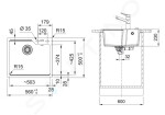 FRANKE - Urban Fragranitový dřez UBG 610-56, 560x500 mm, bílá led 114.0700.064