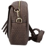 Módní dámská kožená crossbody kabelka Kalea, tmavě hnědá