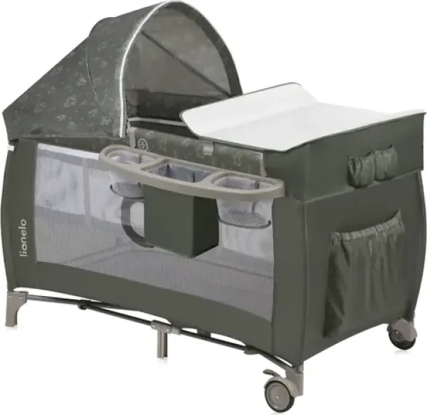 LIONELO Postýlka cestovní Sven Plus Beige Olive / od 0 do 3 let / do 15 kg (LO-SVEN PLUS BEIGE OLIVE)