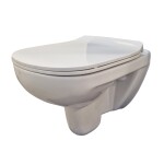 GEBERIT DuofixBasic s bílým tlačítkem DELTA21 + WC bez oplachového kruhu Edge + SEDÁTKO 458.103.00.1 21BI EG1