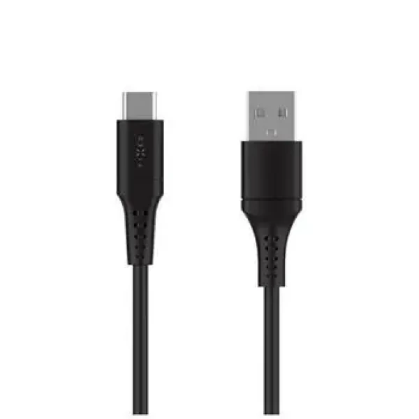 FIXED Krátký nabíjecí a datový Liquid silicone kabel s konektory USB/USB-C a podporou PD 0.3m USB 2.0 60W černý (FIXDLS-AC03-BK)