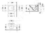 DURAVIT - DuraStyle Závěsné WC, Rimless, WonderGliss, bílá 25510900001