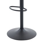 Židle barová, potah šedá látka v dekoru vintage kůže, černá podnož