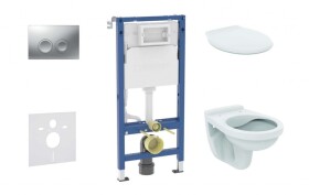 GEBERIT - Duofix Set předstěnové instalace, klozetu Alpha a sedátka, tlačítko Delta21, matný chrom SANI11CD2142