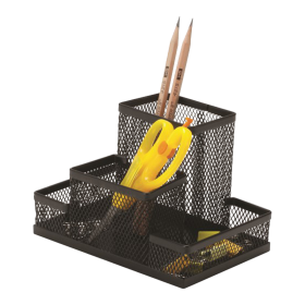 DONAU stolní organizér Office Set, 153 x 103 x 100 mm, kov, černý