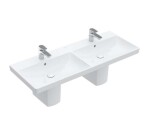 VILLEROY & BOCH - Avento Dvojumyvadlo nábytkové 120x47 cm, s přepadem, otvory pro baterie, CeramicPlus, Stone White 4A23CKRW