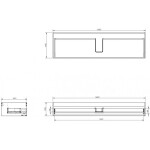 MEXEN - Box-A skříňka pro umyvadlo 160, 1 šuplík, černá lesk 91AX0-1600-235-1-70