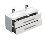 Koupelnová skříňka s dvojumyvadlem SAT Cube Way 120x40 cm bílá lesk CUBE2120ZBL CUBE2120ZBL