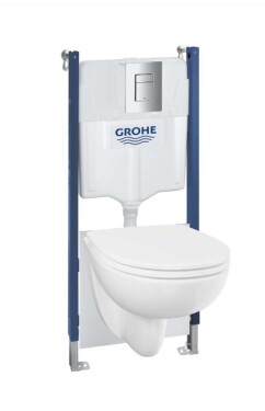 GROHE - Solido Set předstěnové instalace, klozetu Bau Ceramic a sedátka softclose, tlačítko Even, chrom 112954SH00