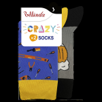 Veselé ponožky 2 páry CRAZY SOCKS 2x - BELLINDA - šedá 35 - 38
