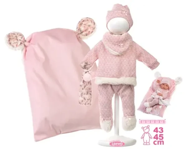 Llorens M738-60 obleček pro panenku miminko NEW BORN velikosti 40-42 cm s doplňky