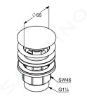 KLUDI - Příslušenství Uzavíratelná umyvadlová výpusť push-open 1 1/4, chrom 1042605-00