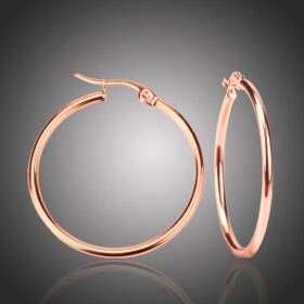 Ocelové náušnice Noema Rose Gold - kruhy, chirurgická ocel,průměr 6 cm, Zlatá 6 cm