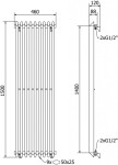 MEXEN - Atlanta otopný žebřík/radiátor 1500 x 460 mm, 894 W, černý W211-1500-460-00-70