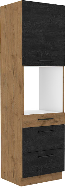 Vysoká skříňka pro vestavnou troubu Vigo 60 DPS-210 3S 1F - Premium Box Barva korpusu: Dub Lancelot, Barva dvířek: Dark wood