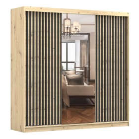 Šatní skříň Werona 3D Barva korpusu: Dub - Artisan, Rozměry: 233 cm, Dveře: Dub-Artisan