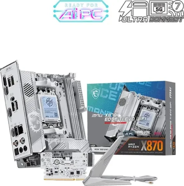 MSI MPG X870I EDGE TI EVO WIFI / AMD X870 / DDR5 / SATA III RAID / USB / 5GLAN / M.2 / sc.AM5 / mini-ITX (7E50-001R)