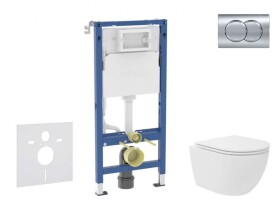 GEBERIT - Duofix Set předstěnové instalace, kompaktního klozetu Oudee Vortex a sedátka softclose, tlačítko Delta01, lesklý chrom SANI11CA1144B
