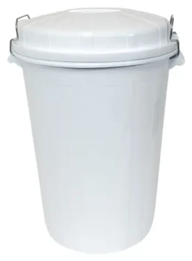 DENOX Nádoba na odpad INDUSTRIAL bílá / 95 l / PE-HD plast / uzavírání sponami / -40 až +75 °C