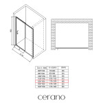 CERANO - Sprchové posuvné dveře Orlano L/P - 5 mm - černá matná, transparentní sklo - 120x195 CER-8050BD75050