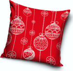 Dekorační polštářek Vánoční Baňky Červený