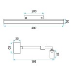Koupelnové nástěnné LED svítidlo APP1878-1W 40cm BLACK OSW-66033