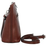 Luxusní dámská kožená crossbody kabelka Miara, hnědá