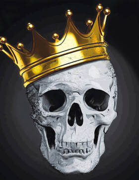 Antistresové omalovánky TSvetnoy TSvetnoy, LG232e, Diamond painting - diamantové malování, 40 x 50 cm, Lebka s korunou