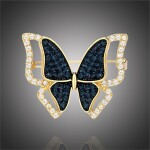 Luxusní brož se zirkony Crystal Butterfly Gold - motýl, Zlatá
