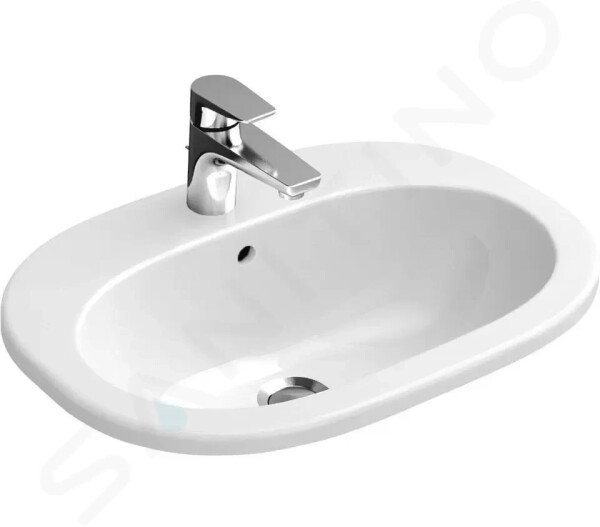 VILLEROY & BOCH - O.novo Umyvadlo zápustné 560x405 mm, s přepadem, otvor pro baterii, alpská bílá 41615601