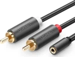 UGREEN AV102 2x RCA cable (Cinch) jack 3.5 mm 1m (black)