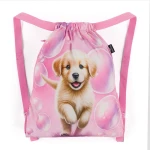 Bagmaster SÁČEK LUMI 26 A školní na přezůvky / tělocvik – pejsek Růžová 1,5 l 230435
