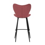 Židle barová, červená látka, černá podnož