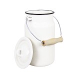 Strömshaga Smaltovaná konev na mléko Emils OffWhite 2 l, bílá barva, smalt